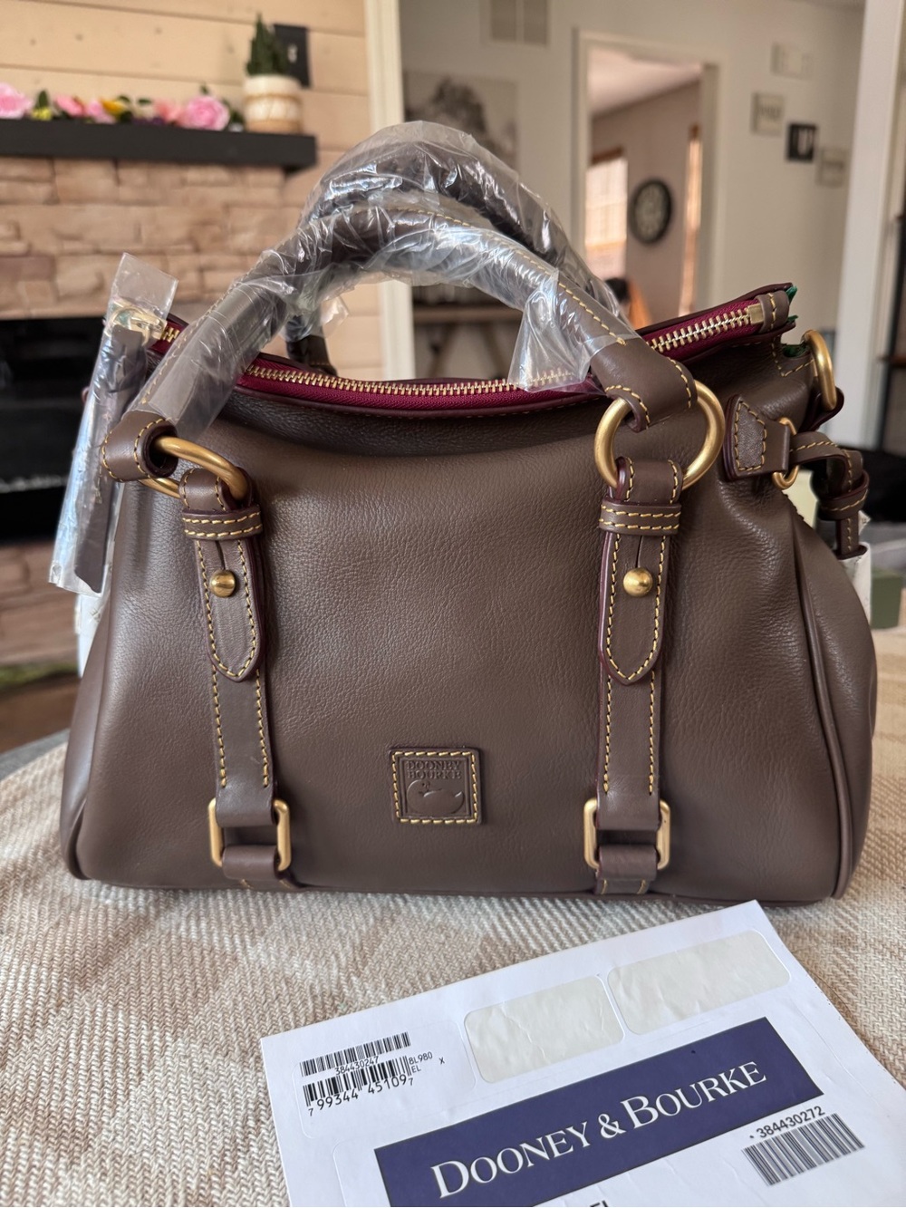 NEW Dooney & Bourke Florentine Satchel - Elephant (regular size)